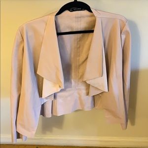Zara faux leather jacket in blush